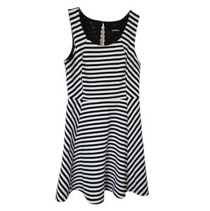 Express Black & White Striped Sleeveless Dress